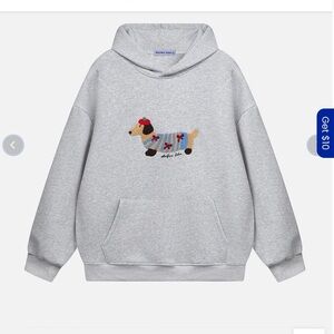 Aelfric Eden Light Gray Dachshund Hoodie XL